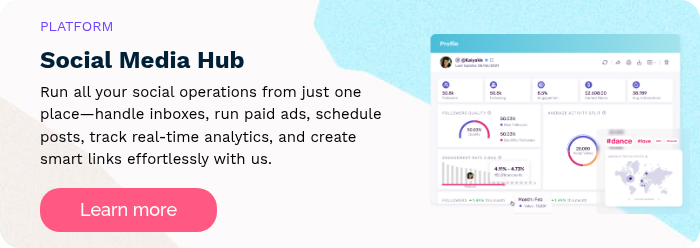 PLATFORM Social Media Hub Run all your social operations from just one place—handle inboxes, run paid ads, schedule posts, track real-time analytics, and create smart links effortlessly with us.  